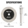 Vearter Glass Cutting Disc 5PCS, 2'' Double-Sided Diamond Cutting Wheel