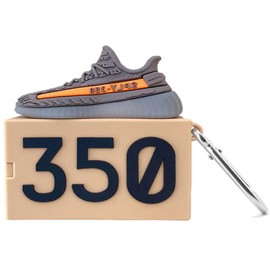 Shoe Box Airpod Case Cover, 3D Creative Sports Shoes Cute Cartoon Funny Fun, Soft Silicone Airpod Skin Keychain Ring, Girls Boys Teens Men Case for Airpods 3 3rd Generation 2021 (350 Gray)