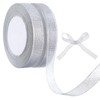 Silver Glitter Ribbon 1/2in 50 Yard Silver Ribbon for Gift