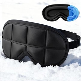 Tolaccea Antifaz refrescante 3D para dormir con gel de doble efecto frío - Antifaz de gel frío congelado con contorno opaco, terapia de frío y calor p