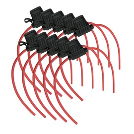 14AWG 10pcs Taiwan fuseholder Inline ATC/ATO Flat Low Profile fuseholder Fits All Sizes Waterproof Dustproof 32V 30A Automotive/A-TeamFuse KEINN (Flat, AT-7012S, Copper and PVC, 14awg, 10, AT-7012S)