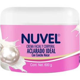 Nuvel Crema Aclarante Corporal y Facial con Concha Nácar 600g Crema Aclarante de Piel, Hidratante para Todo Tipo de Piel