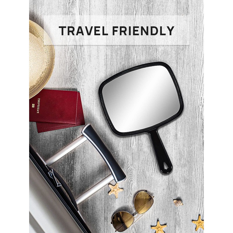 OMIRO 12.4" L x 9" W Hand Mirror, All Black