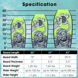 iBoard Bodyboard with Wrist Leash Lightweight Body Board for Adults with EPS Core 41 Inch Choose Color, Green