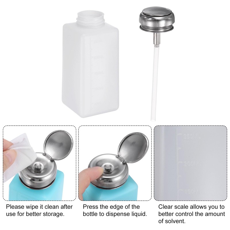 sourcing map Solvent Alcohol Dispenser 250ml(8.5oz) Push Down Liquid Dispenser