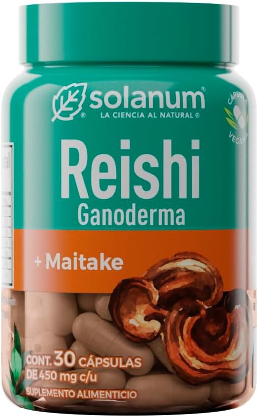 Solanum Línea Herbal Reishi  Meitake, 30 Cápsulas Vegetales, Sin Sabor