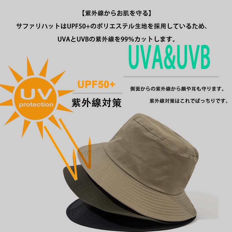 Croogo Safari Hat, Men's, Lightweight, Quick-Drying, Adventure Hat, Solid, Foldable,