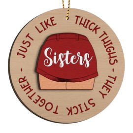 365RUSTIC Family Christmas Ornaments, Sisters Ornament 2024, Funny Ornaments for Christmas Tree, They Stick Together Wooden Ornament, Sister Gifts for Women Girls