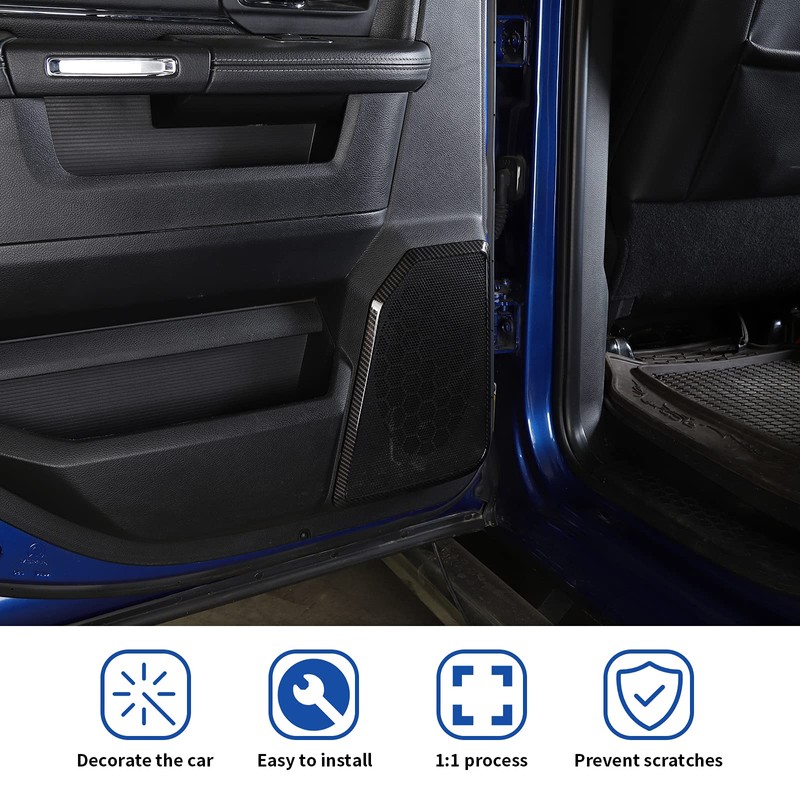 4PCS Car Interior Door Speaker Cover Trim for 2010-2017 Dodge