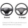 ALEMODR Brown Leather Steering Wheel Cover Universal 15 inch