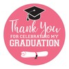 Pink Graduation Thank You Favor Labels, Grad Party Favors -