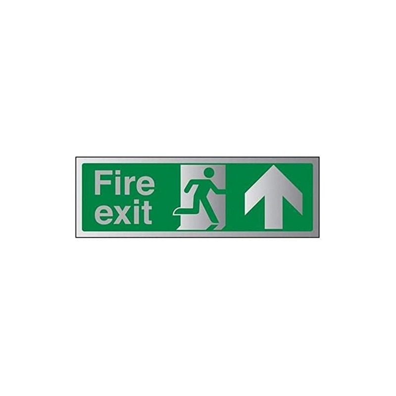 V Safety Fire Exit-Fire Exit Arrow Up Sign - 300mm