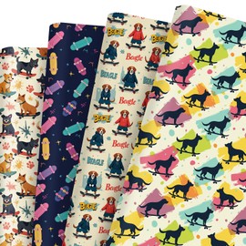 12 Sheets Dog Skateboard Wrapping Papers, Cool Puppy Skateboard Gift Wrap Papers, Graffiti Sport Skating Theme Gift Packing Paper Art Paper for Birthday Skate Party Decor Skater Boys Men, 28 x 20IN