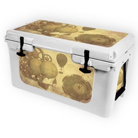 MightySkins (Cooler Not Included) Skin Compatible with RTIC 45 Cooler (2017 Model) - Steam Punk Paper | Protective, Durable, and Unique Vinyl Decal wrap Cover | Easy to Apply | Made in The USA
