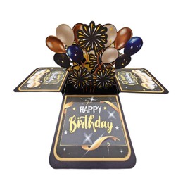 Akeydeco 3D Pop Up Birthday Cards,Birthday Pop Up Greeting Cards Laser Cut Happy Birthday Cards Including Envelopes Best for Mom,Wife,Sister, Boy,Girl,Friends 1 Pack