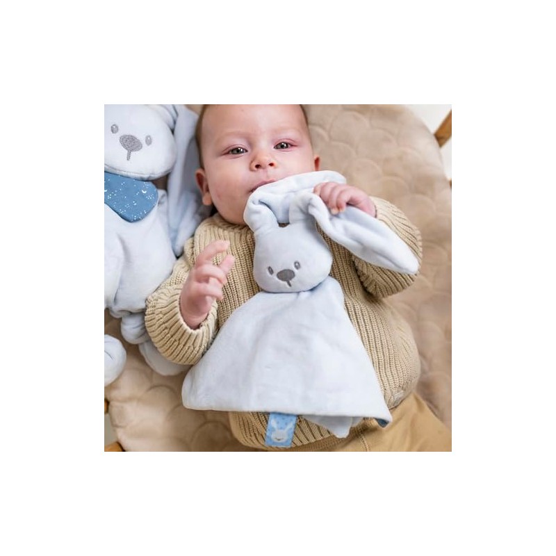 Nattou Lapidou Comforter Blanket Rabbit Pastel Blue 27 cm