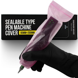 Sealable Tattoo Pen Covers Large, Gun Covers 2.5''x 7.8'', 200pcs Tattoo Machine Covers, Tattoo Machine Wrap for Tattoo Artists - Pro Supplies Accessories Pink(2.5inchX7.8inch)