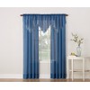 No. 918 Erica Crushed Sheer Voile Ascot Beaded Curtain Valance,