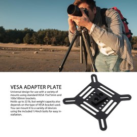 Vesa Adapter Plate, 75x75mm 100x100mm Aluminum Vesa Mount Adapter Baseplate with Universal Design, Multifunctional Vesa Adapter for Camera Cage Tripod Monitor
