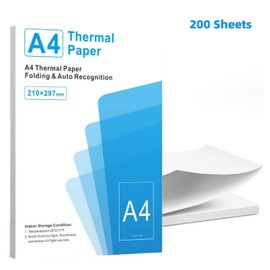 Thermal Paper A4 for Portable Printer M08F-A4, Compatible with Brother PJ762/PJ763MFi, Phomemo M08F, HPRT MT800/MT800Q, Fast Drying Thermal Paper M08F Printer Paper, 210 x 297 mm, 200 Sheets