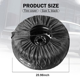 Polcatay Pack-1 Car Spare Tire Protective Cover, Car Spare Tire Bag, Tire Dust Storage Bag, Portable Handheld Tire Protective Cover, Universal for Most Cars (Black #S)