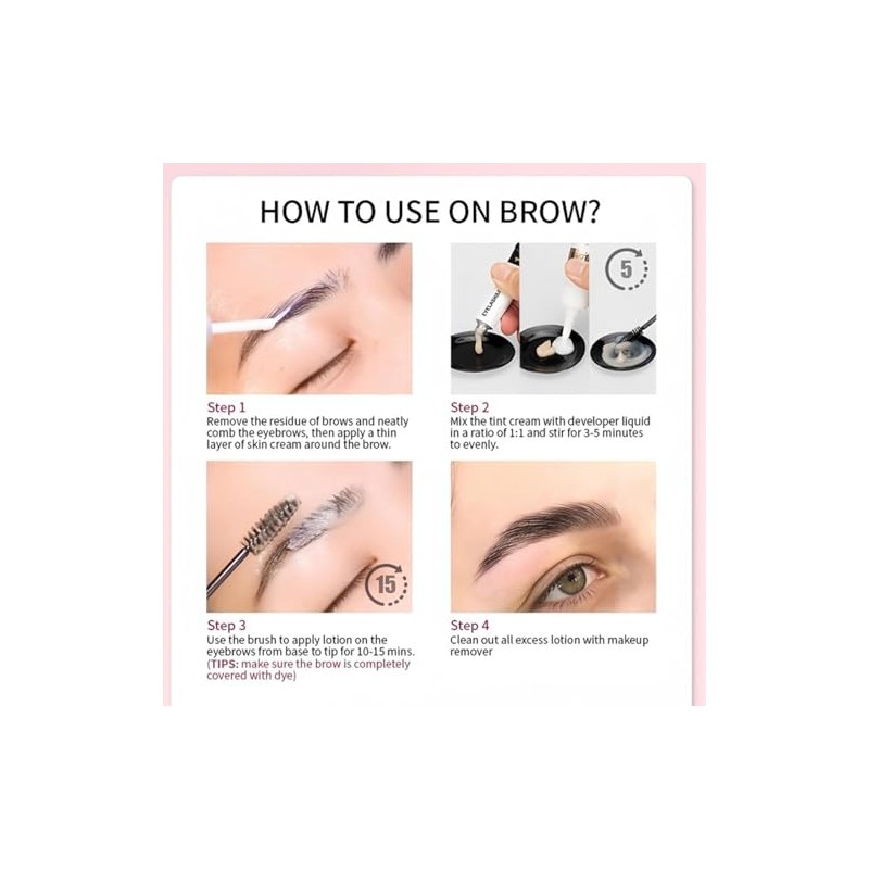 Kit Tinte Cejas Semipermanente Desarrollador Crema