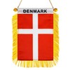 Denmark Hanging Flag with Suction Cup 4x6 Inch - Double