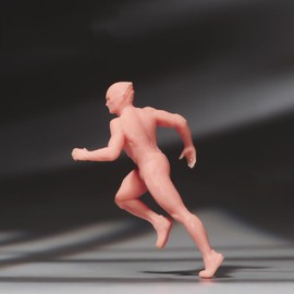 SOUFORCE 1/87 Scale Scene Props Figure Brave Man with Running Posture Unpainted Tiny People Action Figure Model