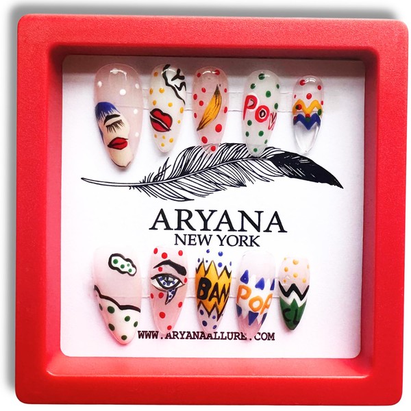 Handmade Press on Nails 3D Almond Fake Nails Clear Press