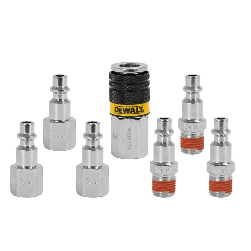 DEWALT 7-Piece Industrial Couplers and Plugs Set, 6 Ball Push