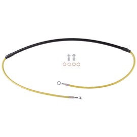 Tusk Front Motorcycle Steel Braided Brake Line CR Style Yellow Compatible with Suzuki RM125 1996-2007/RM250 1996-2008