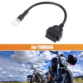 X AUTOHAUX 4 Pin to OBDII Cable Cord Diagnostic Adapter Cable Motorcycle OBD2 Scanner Diagnostic Cable Adapter for Yamaha MT10