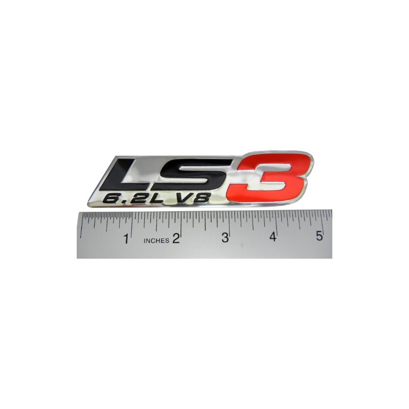 LS3 6.2L V8 Red Engine Emblems Badges Nameplates Highly Polished