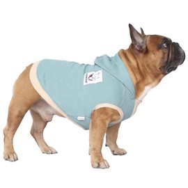 iChoue Sleeveless Dog Hoodies Clothes for Medium Dogs Cotton Sweatshirts French Bulldog Frenchie Pug Corgi Pitbull English - Green/Size S