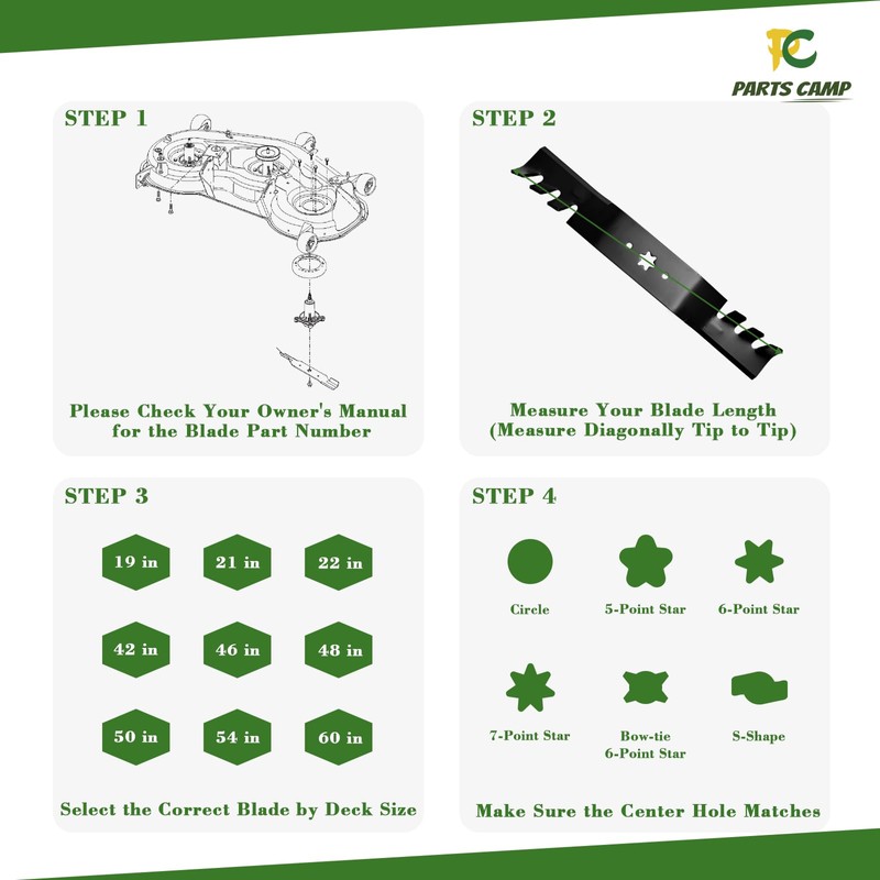Parts Camp 742-04053 942-04053 Gator Mower Blades Replace Cub Cadet