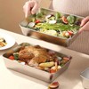 Stainless Steel Storage Container Set with Lid, Stackable Refrigerator Freezer
