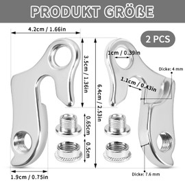 FLEXNOVA Derailleur Hanger, Pack of 2 Mech Derailleur Hanger Bicycle Rear Hook with Mounting Screws Aluminium Alloy Derailleur Hanger Cube Replacement Rear Derailleur Hanger Bike Gear Hanger for