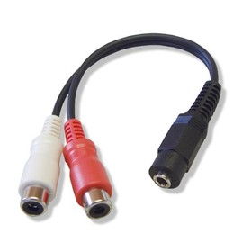 3.5 mm sutereominizyakku (Female) to RCA/Pin Jack X 2 (Red, White) (Female) Cable 10 cm VM – 4029