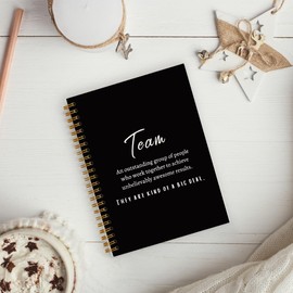 hold fizz Team Appreciation Gifts for Employees - Thank You Gifts for Coworkers Employees,Teamwork Gifts, Black Hardcover Spiral Notebook 5.5x8.3
