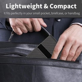 Business Card Holder, Metal Business Card Case Pocket, Card Holder for Women & Men, Professional PU Leather Business Card Holders RFID Blocking Name Card Holder Case with Magnetic Clasp