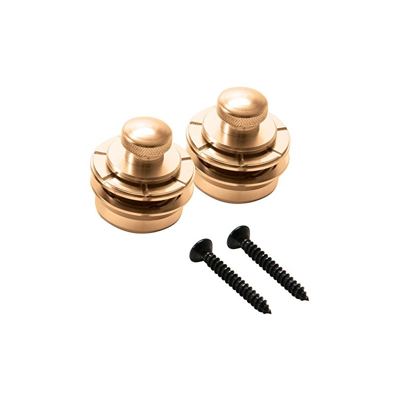 On-Stage Hennessey Solid Brass Guitar Strap Locks, Gold