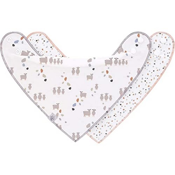 LÄSSIG Baby Bib Neckerchief Triangle Scarf Set of 2 Organic