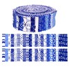 Soimoi 40Pcs Japanese Sashiko Print Precut Fabrics Strips Roll Up