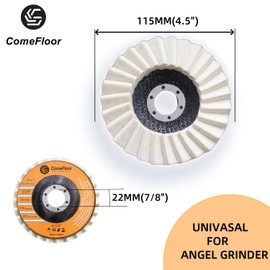Comefloor 4.5" Wool Felt Flap Disc for Angle Grinder - Polishing Wheel for Stainless Steel, Aluminum, Metal, Marble, Stone, Furniture, Car Wax (115mm, 20mm Thick, 5-Pack)