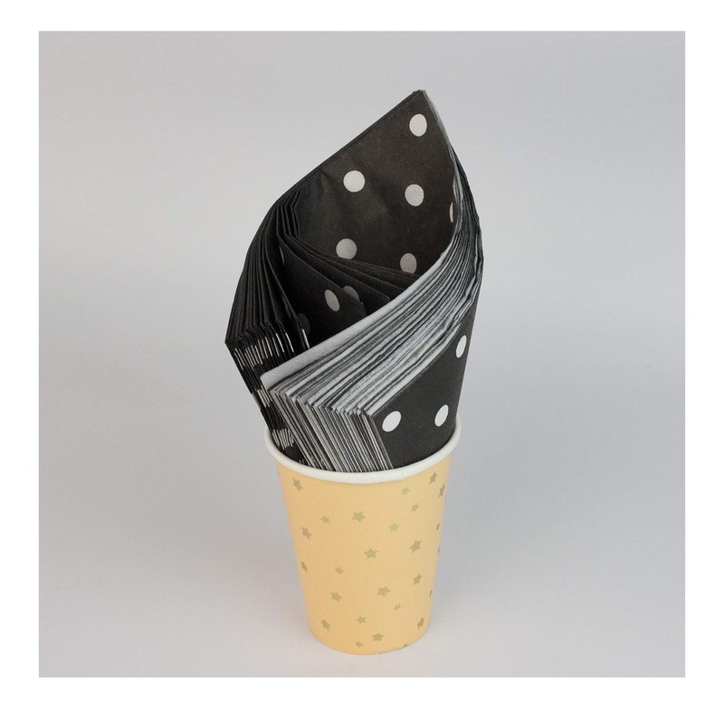Servilletas de papel desechables con lunares, azules, verdes y negros,