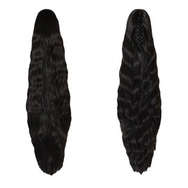 CiCiCa –“PT11”, Synthetic Ponytail Extensions, Natural Black Ponytails, 22 Inches Long Ponytails, Loose Deep Wave Ponytails, Claw Clip Extensions, Clip-in Ponytails, Drawstring Ponytails, Pony Tails Hair Extensions, Hairpiece Pony.