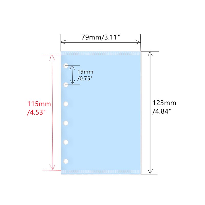 Mogoostry A7 Cash Envelope Binder Pockets 10pcs 5 Color A7