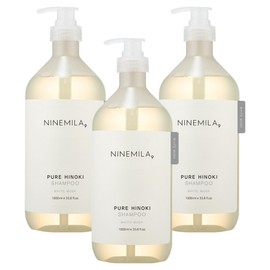 [Vegan Life] Nine Mila Pure Hinoki Shampoo White Musk Fragrance, 1L, 3 pcs / [비건라이프] 나인밀라 퓨어 히노끼 샴푸 화이트 머스크향, 1L, 3개