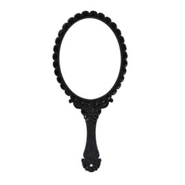 Weahre Hand Mirror Makeup Mirrors Handheld Decorative Personal Vintage Cosmetic Travel Mirrors (Black)