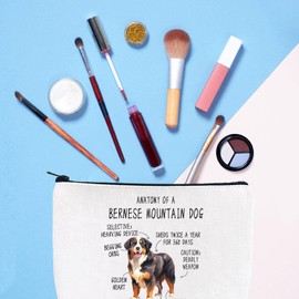 Bernese Mountain Dog Gifts for Owners Bernese Mountain Dog Makeup Bag Berner Gift Dog Lover Cosmetic Bag (Anatomy Bernese Mountain Dog ca)